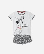 101 Reasons Kurzarm-Pyjama, meliert, grau