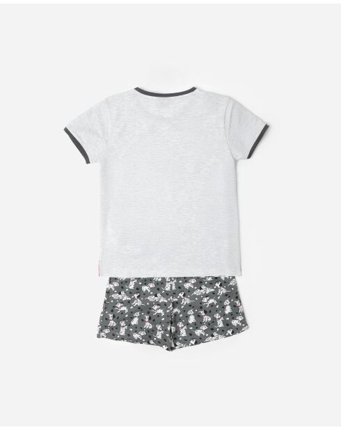 101 Reasons Kurzarm-Pyjama, meliert, grau
