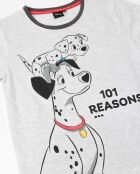 101 Reasons Kurzarm-Pyjama, meliert, grau