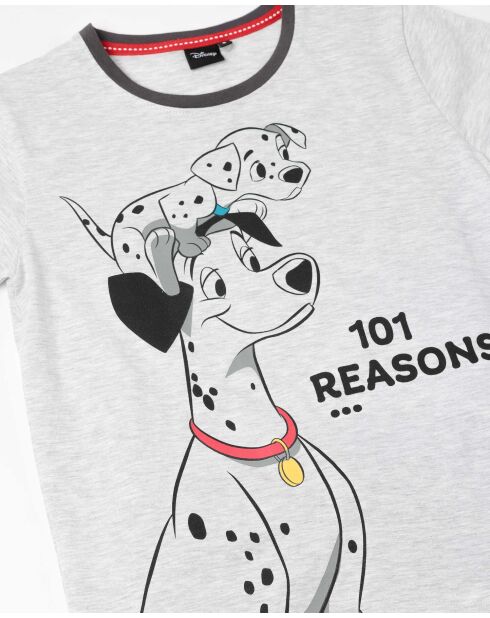 101 Reasons Kurzarm-Pyjama, meliert, grau
