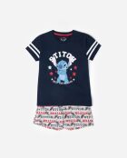 Pyjama à manches courtes Stitch University marine