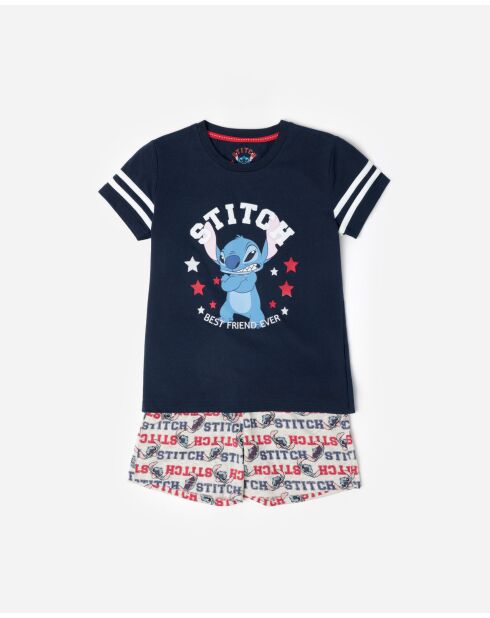 Pyjama à manches courtes Stitch University marine