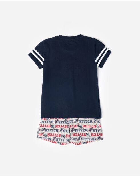 Pyjama à manches courtes Stitch University marine