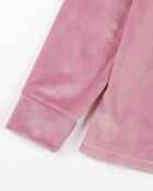 Pyjama Minnie à fleurs en velours double à manches longues mauve