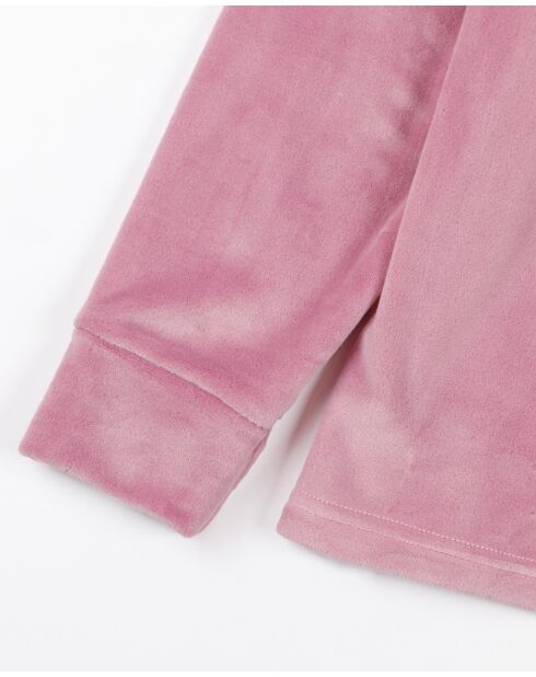 Pyjama Minnie à fleurs en velours double à manches longues mauve