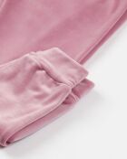 Pyjama Minnie à fleurs en velours double à manches longues mauve