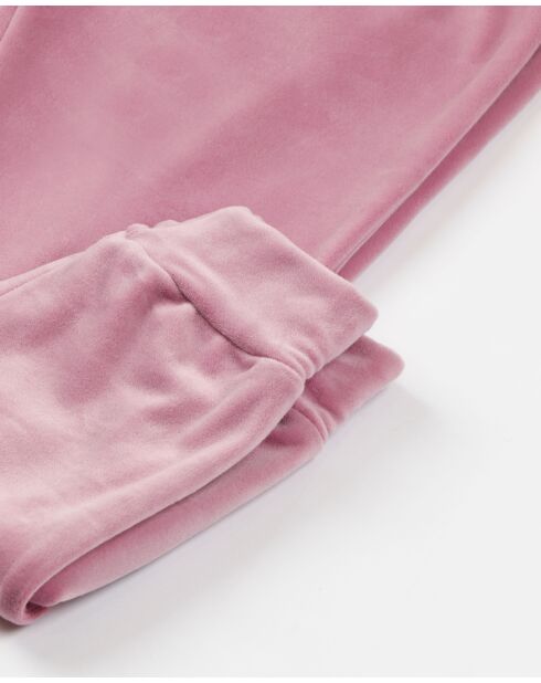 Pyjama Minnie à fleurs en velours double à manches longues mauve