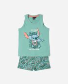 Pyjama sans manches en mode vacances vert