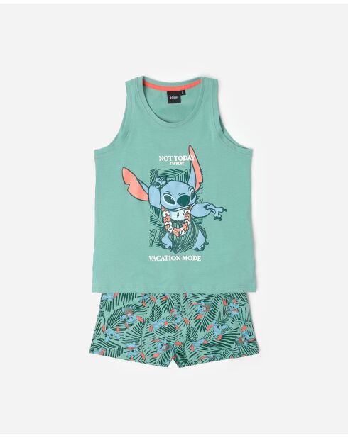Pyjama sans manches en mode vacances vert