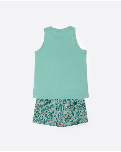 Pyjama sans manches en mode vacances vert