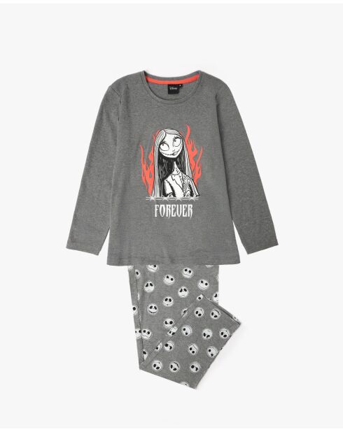Pyjama à manches longues Nightmare gris chiné