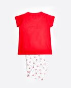 Pyjama à manches courtes avec cerises rouge