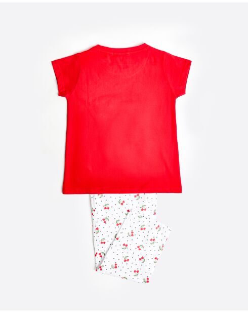 Pyjama à manches courtes avec cerises rouge