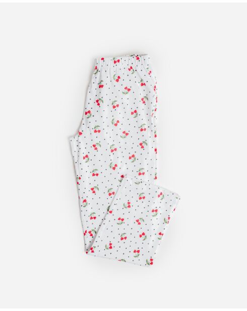Pyjama à manches courtes avec cerises rouge