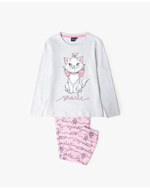 Pyjama à manches longues Marie gris chiné