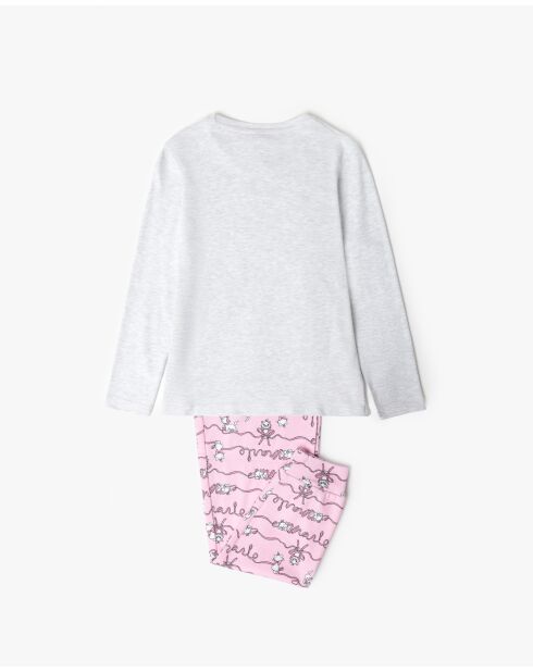 Pyjama à manches longues Marie gris chiné