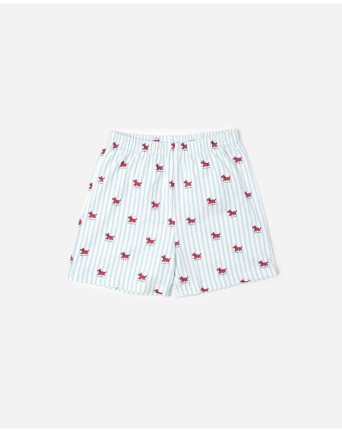 Lou Lou Stripes marineblauwe pyjama met korte mouwen