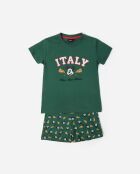 Pyjama à manches courtes Italie vert