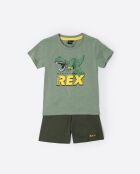 Pigiama a manica corta verde Toy Story Nervousaurus
