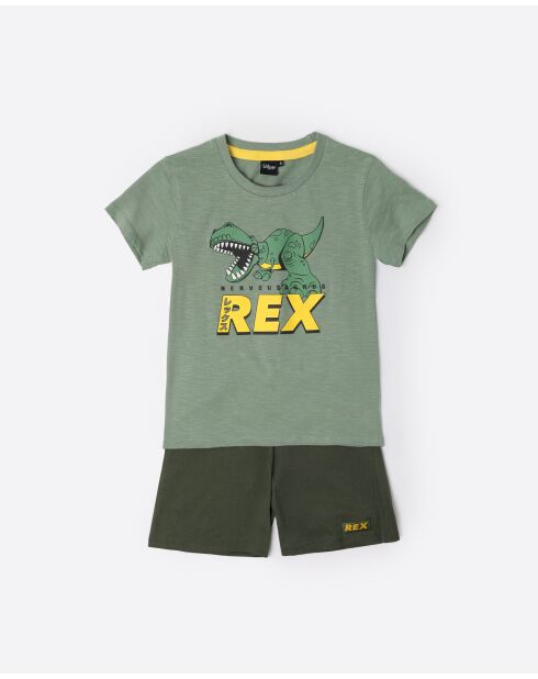 Pigiama a manica corta verde Toy Story Nervousaurus