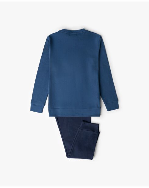 Blauer Aquarell-Langarm-Pyjama