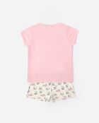 Pyjama d'été à manches courtes rose