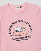 Pyjama d'été à manches courtes rose