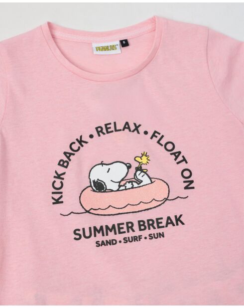 Pyjama d'été à manches courtes rose