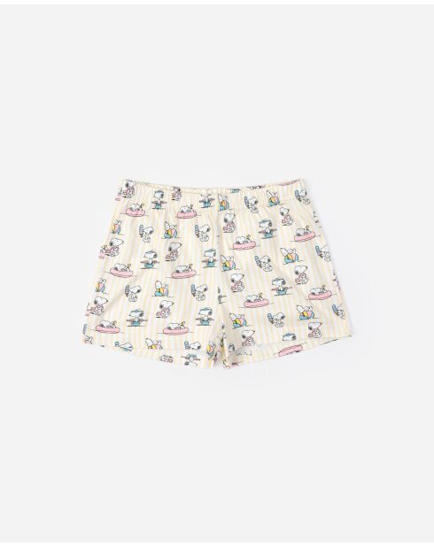 Pyjama d'été à manches courtes rose
