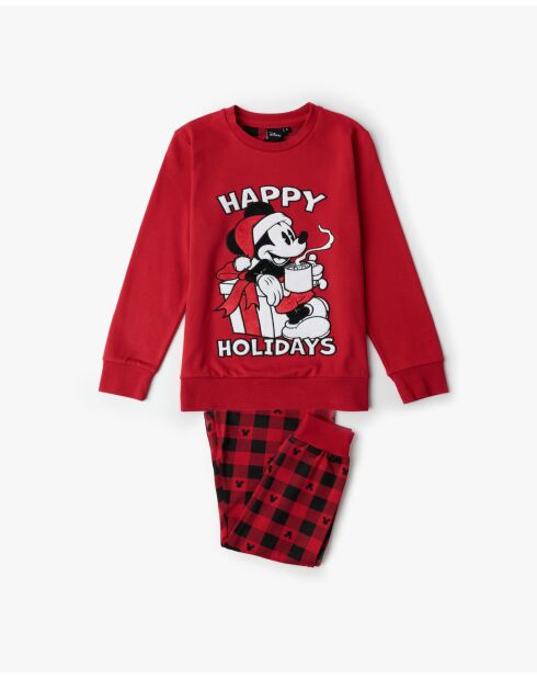 Pijama rojo de manga larga Mouse Holidays