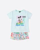 Holiday Vibes blauer Kurzarm-Pyjama
