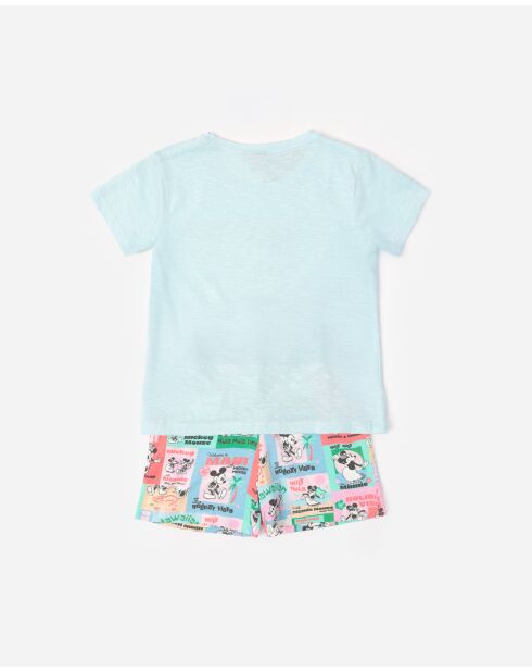 Holiday Vibes blauer Kurzarm-Pyjama
