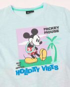 Holiday Vibes blauer Kurzarm-Pyjama