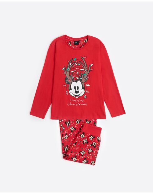 Pyjama à manches longues Mickey rouge