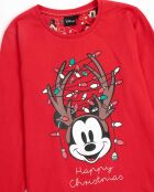 Pigiama rosso a maniche lunghe Mickey