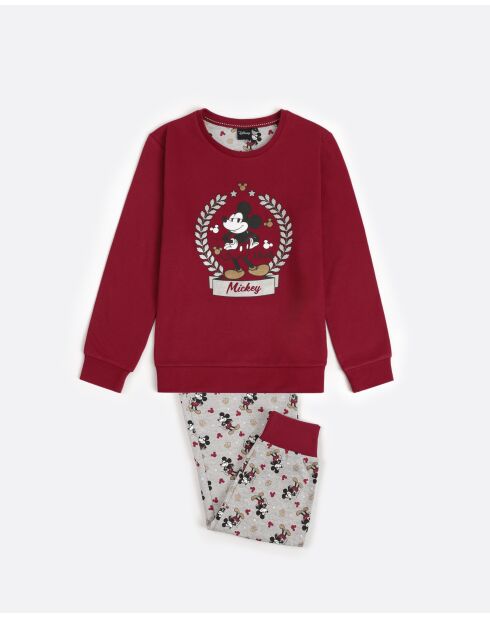 Pijama de manga larga Burgundy King Mickey