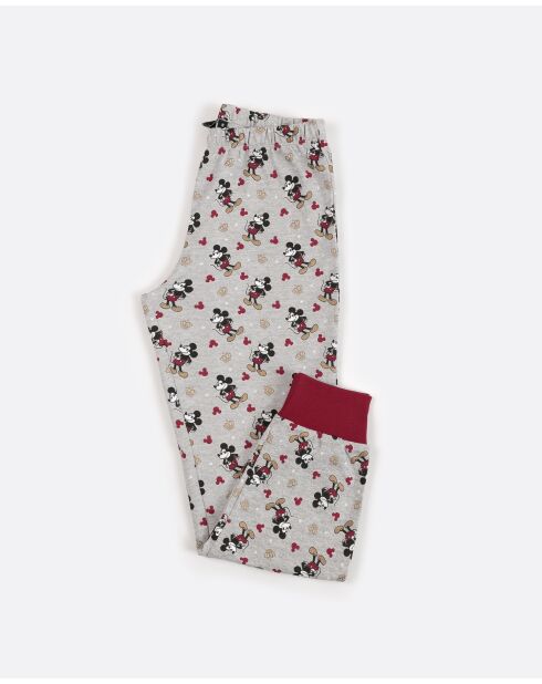 Pijama de manga larga Burgundy King Mickey