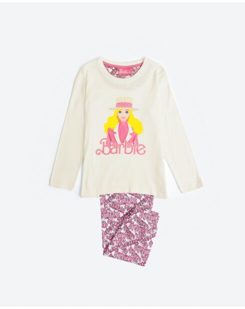 Pyjama Barbie Chic à manches longues écru