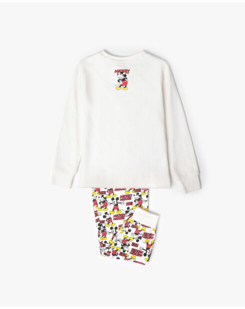 Pyjama en peluche Mickey Mouse à manches longues écru