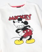 Pigiama Mickey Mouse in peluche a maniche lunghe ecru