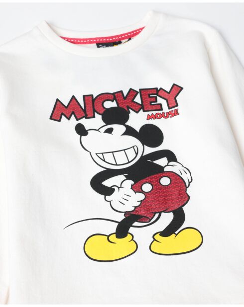 Pyjama en peluche Mickey Mouse à manches longues écru