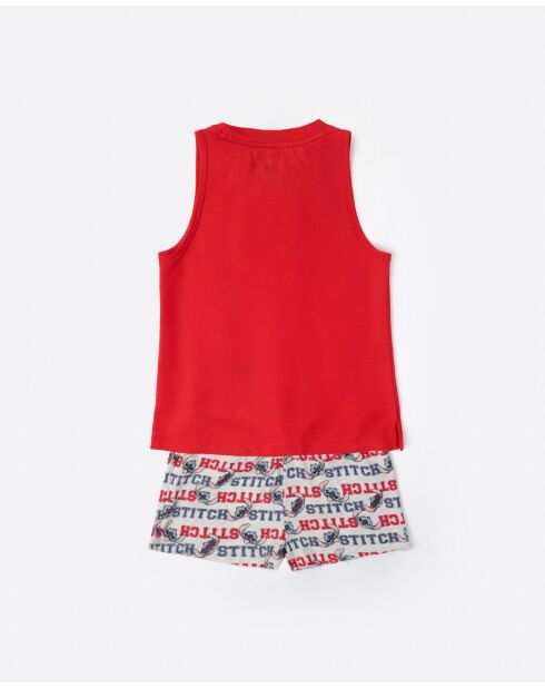 Stitch University roter Kurzarm-Pyjama