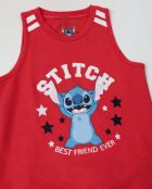 Stitch University roter Kurzarm-Pyjama