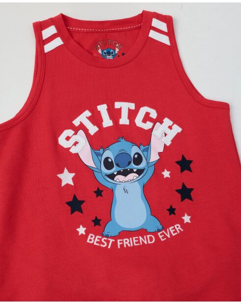 Stitch University roter Kurzarm-Pyjama