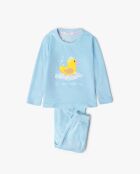 Pyjama à manches longues en velours Sweet Duckling bleu