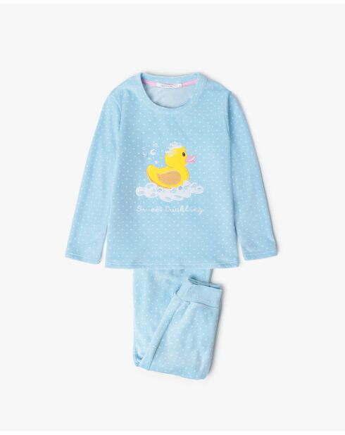 Pyjama à manches longues en velours Sweet Duckling bleu