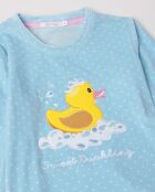 Pyjama à manches longues en velours Sweet Duckling bleu