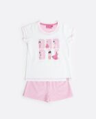 Pyjama Barbie à manches courtes rose