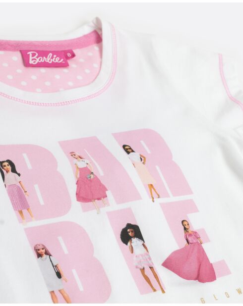 Pyjama Barbie à manches courtes rose