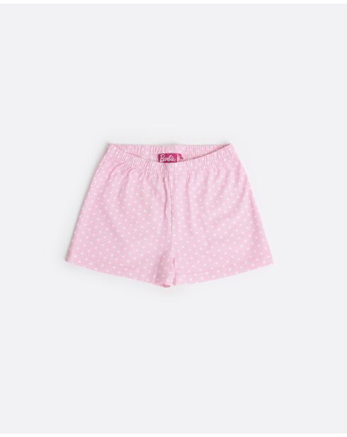 Pyjama Barbie à manches courtes rose